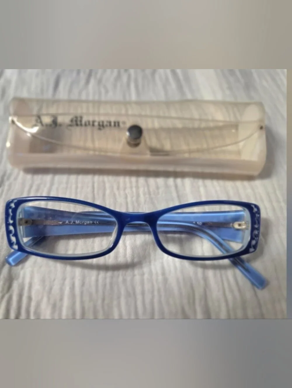 Blue Rectangular Glasses Y2K